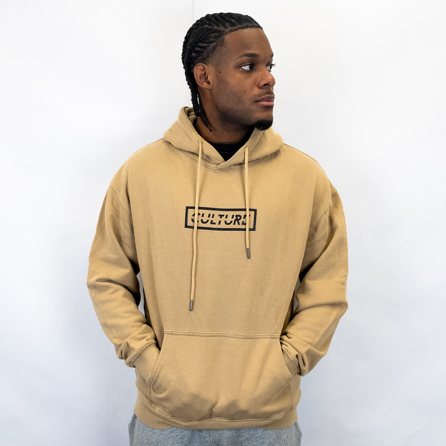 Washed Black Culture Box Logo Hoodie